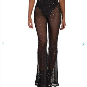 COPY - Mesh bell bottom pants sparkle